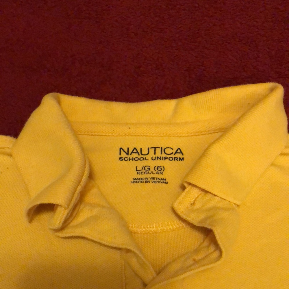 Nautica School Uniform Polo Shirt, Size 6, mustard color - Picture 2 of 3